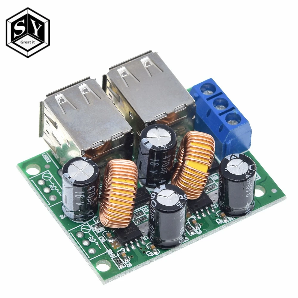 4 четыре USB порта A5268 понижающий блок питания конвертер Модуль платы DC 12V 24V 40V до 5V 5A