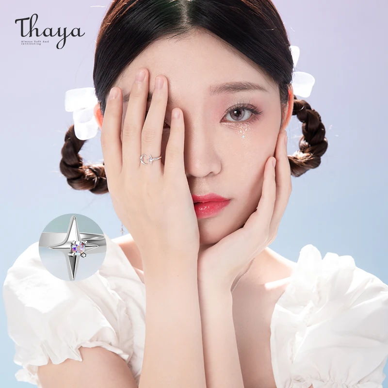 Thaya Moon Stars дизайнерские модные женские кольца из серебра 925 пробы с фиолетовым