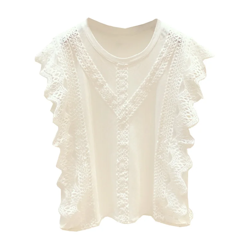 Женская футболка с короткими рукавами черная Повседневная круглым вырезом в