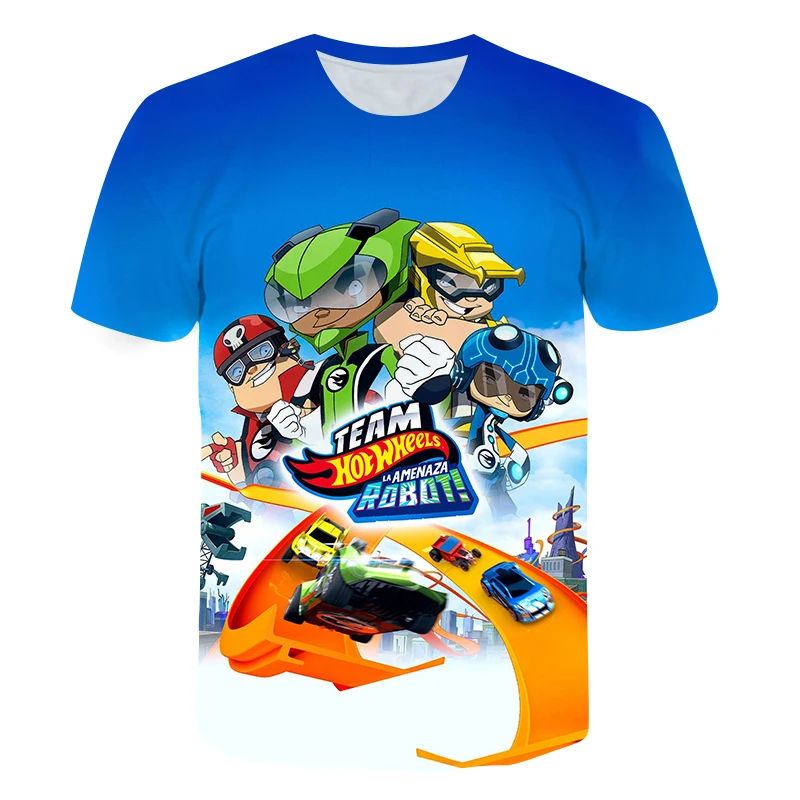 

Hotwheels 3D Printing Children's T-shirt 2021 Summer New O-neck Boys Girls Short-Sleeved Tops Streetwear Shirts Kids Tees 4-14T
