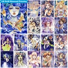 Алмазная живопись AB, полноразмернаякруглая мультяшная девушка, портрет, алмазная вышивка 5D, Алмазная мозаика сделай сам, украшение для дома, подарок