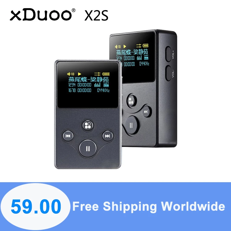 Портативный музыкальный плеер XDUOO X2S, Hi-Res, без потерь, DSD128, 24 бит, 192 кГц, 128 ГБ, OLED, mp3-плеер Портативный музыкальный плеер XDUOO X2S, Hi-Res, без потерь, DSD128, 24 бит, 192 кГц, 128 ГБ, OLED, mp3-плеер