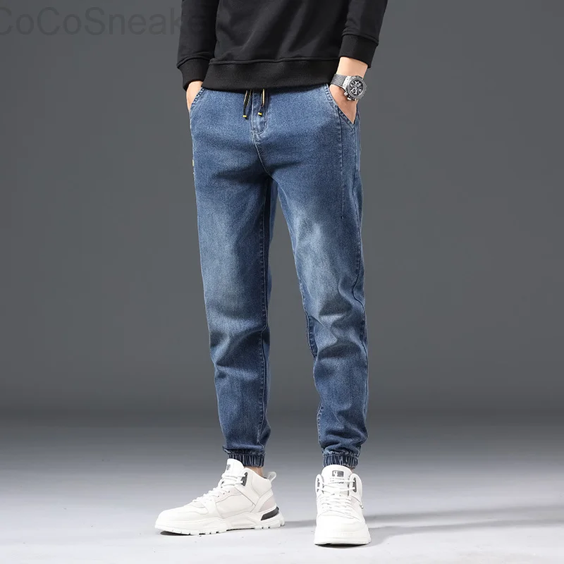 

Джинсы мужские, весна-осень, новинка, зимняя одежда, универсальные модные свободные прямые длинные брюки, мужские повседневные брюки