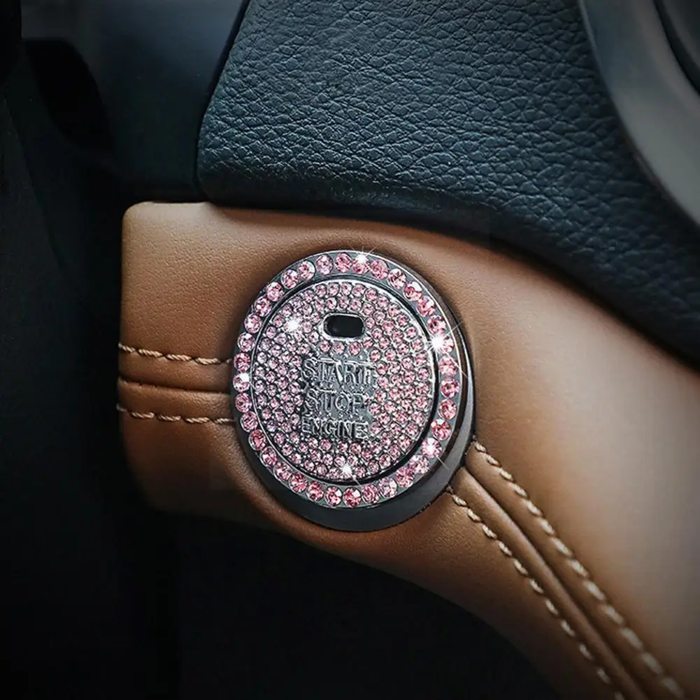 

1pc 40mm 1.57" Circle Start Switch Button Diamond Circle Circle Trim Auto Car Decorative Accessories T7n4
