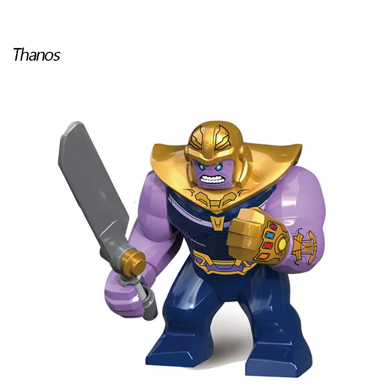 

Superhero Figure Panther Red Hulk Big Size Crocodile Thanos Hulk Building Blocks Children Assembled Educational Toys