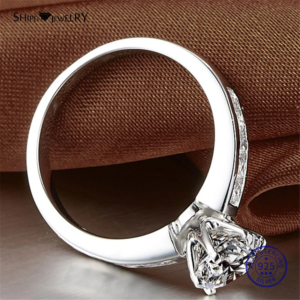 Женское кольцо из серебра 100% пробы с муассанитом 2 карата|Кольца| |