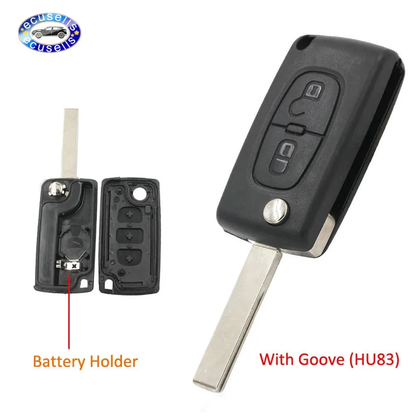 Чехол для автомобильного дистанционного ключа с двумя кнопками Peugeot 107 207 307 308 SW 407