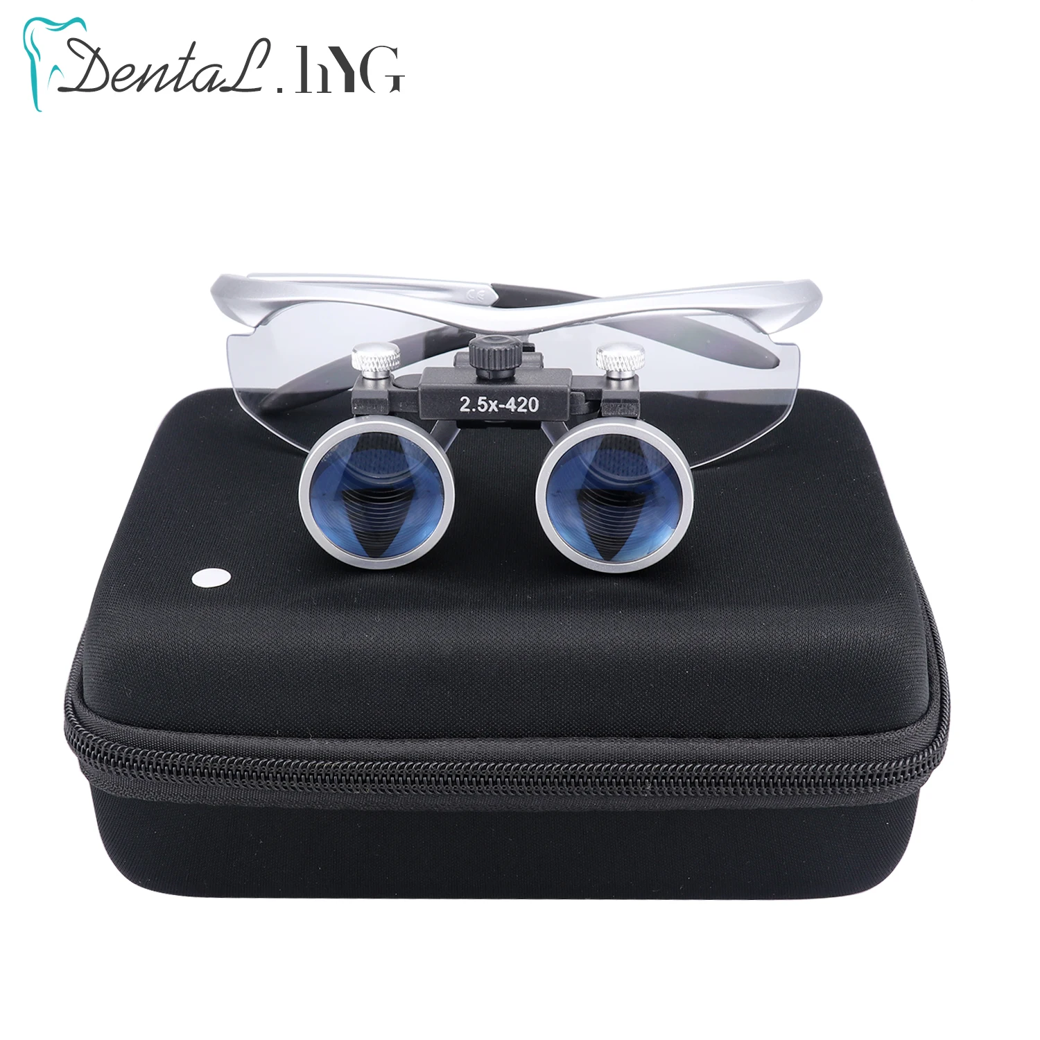 2.5X/3.5X lente d'ingrandimento binoculare lente d'ingrandimento dentale indossare dentista regolabile ultraleggero lenti chirurgiche occhiali dentali argento