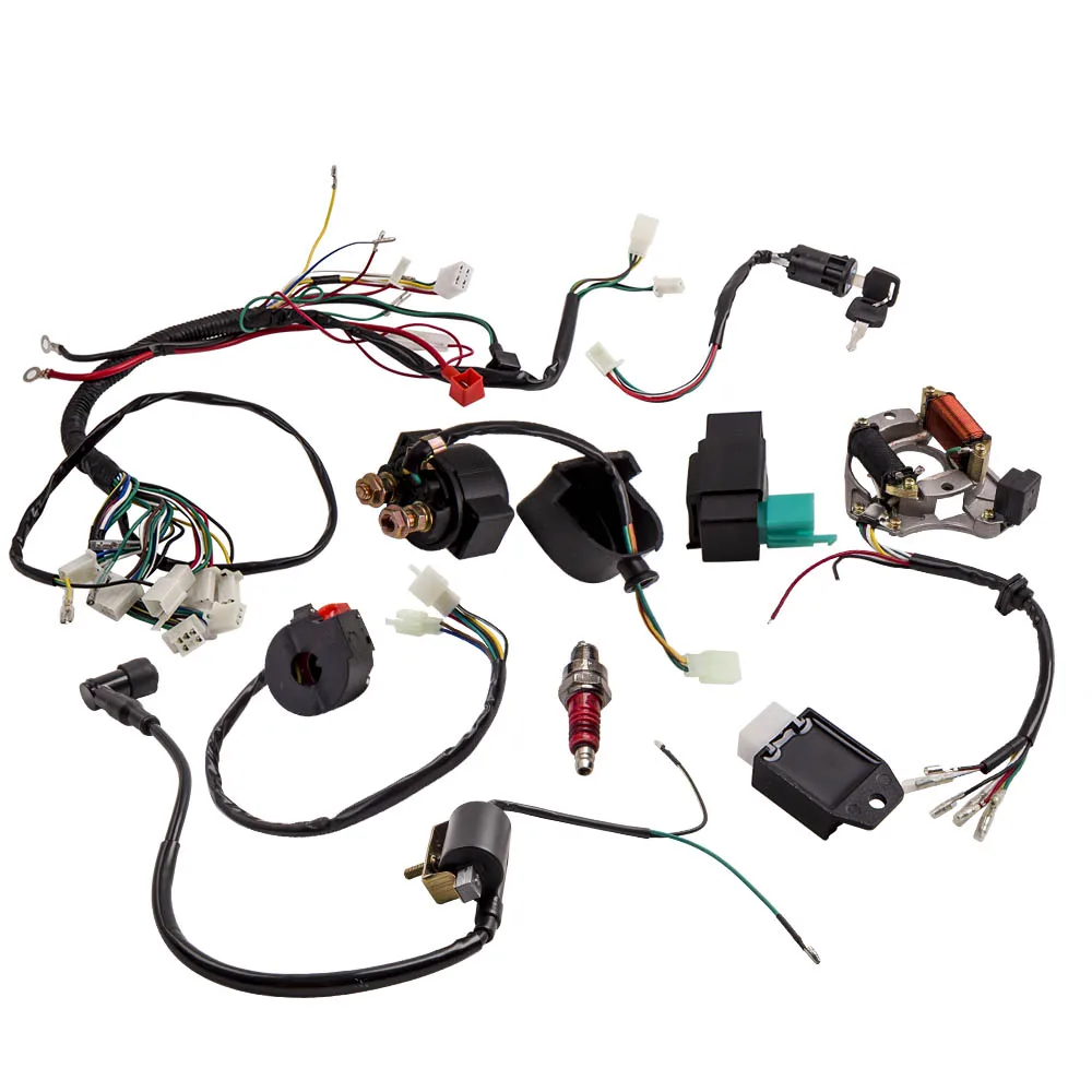 50cc-125cc CDI Wire Harness Stator Assembly Wiring Kit ATV Electric Quad | Автомобили и мотоциклы