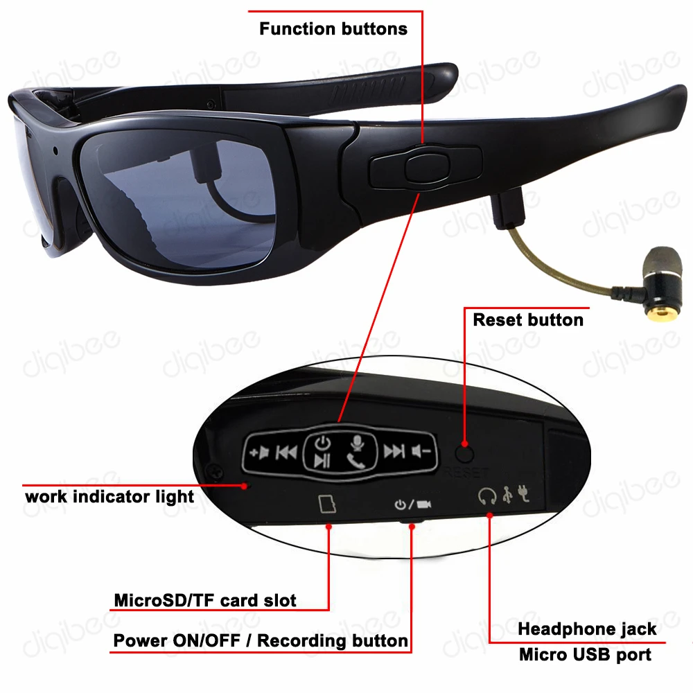구매 TR90 HD1080P 편광 선글라스 스마트 안경 카메라 32GB 안경 비디오 레코더 미니 DV 블루투스-마이크와 호환 헤드셋