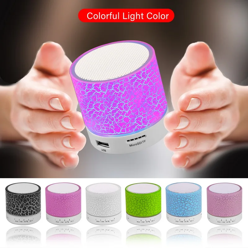 

Heeshark Bluetooth Speaker Led Portable Mini Wireless Speaker Player USB Radio Fm Mp3 Music Sound Colum for PC Mobile phone