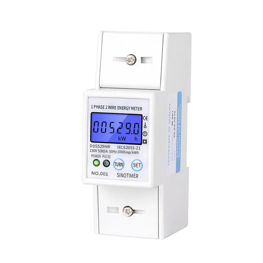 

AC 230V 5-80A High Precision Electric Energy Meter Digital Electricity Consumption Meter With Voltage Current Display
