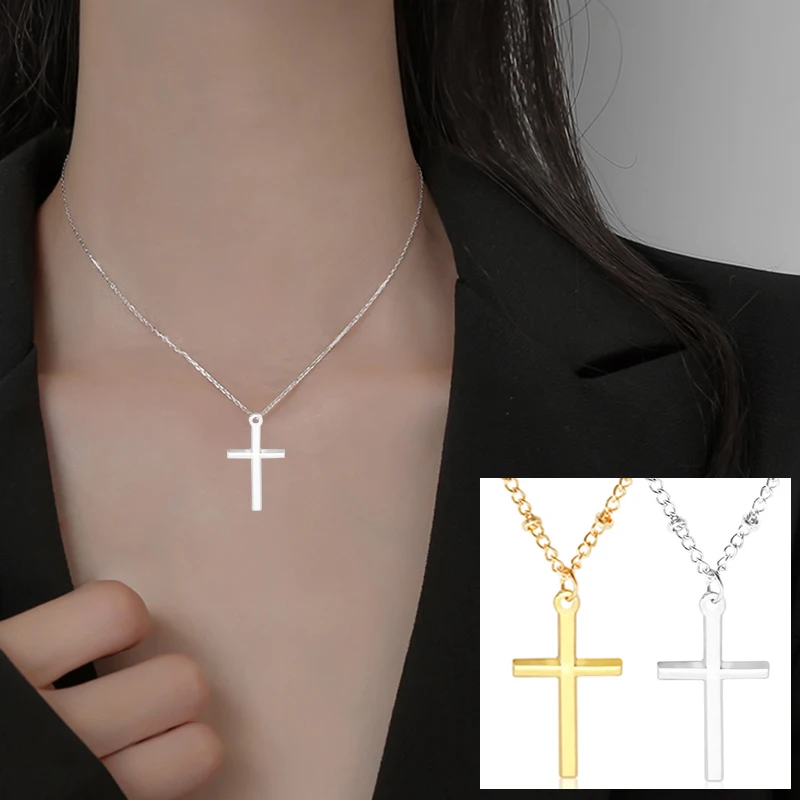 

Fashion Pendant Necklace Personality Necklaces Gold Chain Charm Jewelry For Women Cross Pendant Religious Chains 2021 New