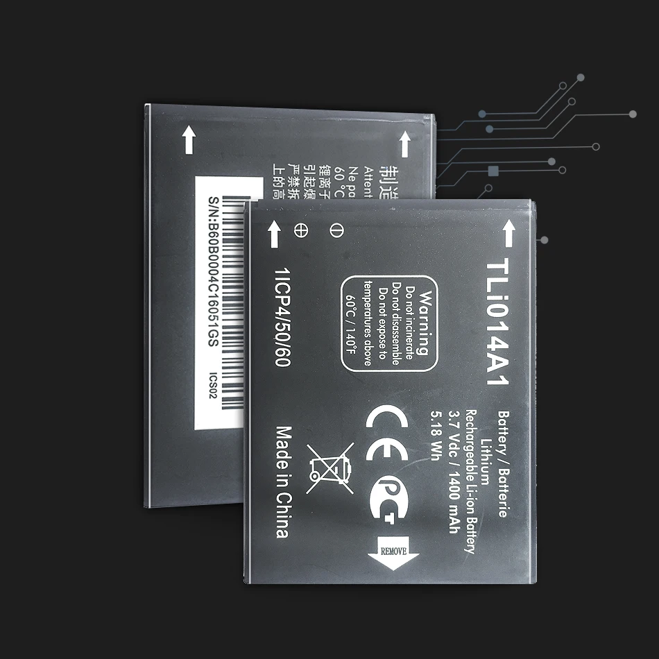 Аккумулятор Tli014A1 для Alcatel 'pop 5020 5020D Fire 4012 4012A 4012X 4007D Pixi 3 4 5 &quot4027 4027D /A 4027X 4010 4010D 1400