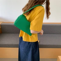 korean soft leather shoulder bag wide shoulder strap underarm bags zipper lychee pattern all match female purses and handbags