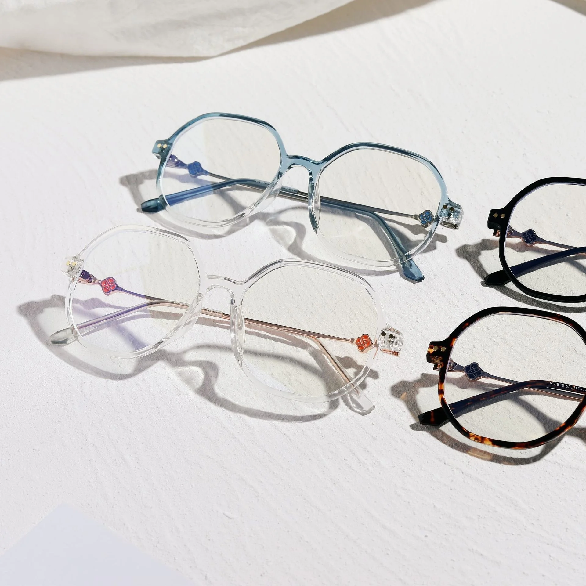 

Wuhuama glasses tr8879 flat light leisure blue light big face frame super light material TR90 glasses