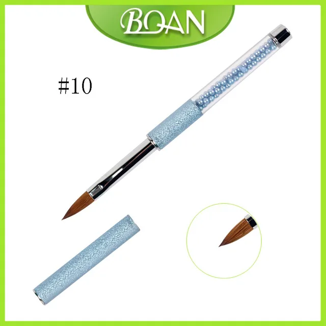 blue size 10 BQAN 1 шт.#8#10#12#14#16#18#20 колинский Соболь акрил#10 кисть для дизайна ногтей УФ-гель Кисть-ручка для резьбы жидкий порошок DIY Рисунок ногтей - Color: blue size 10
