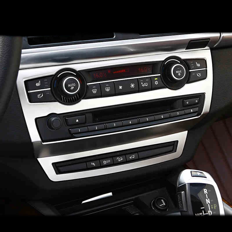 

Хромированный Стайлинг автомобиля внутренняя средняя консоль AC CD панель декоративная крышка отделка рамка для BMW X5 F15 X6 F16 E70 E71 автомобильны...