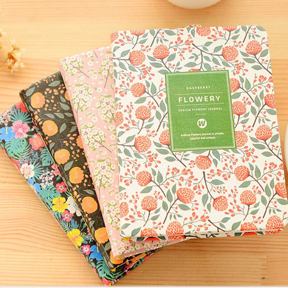 1 шт. из искусственной кожи Тетрадь цветочный записная книжка С ПЕРЕПЛЕТОМ с