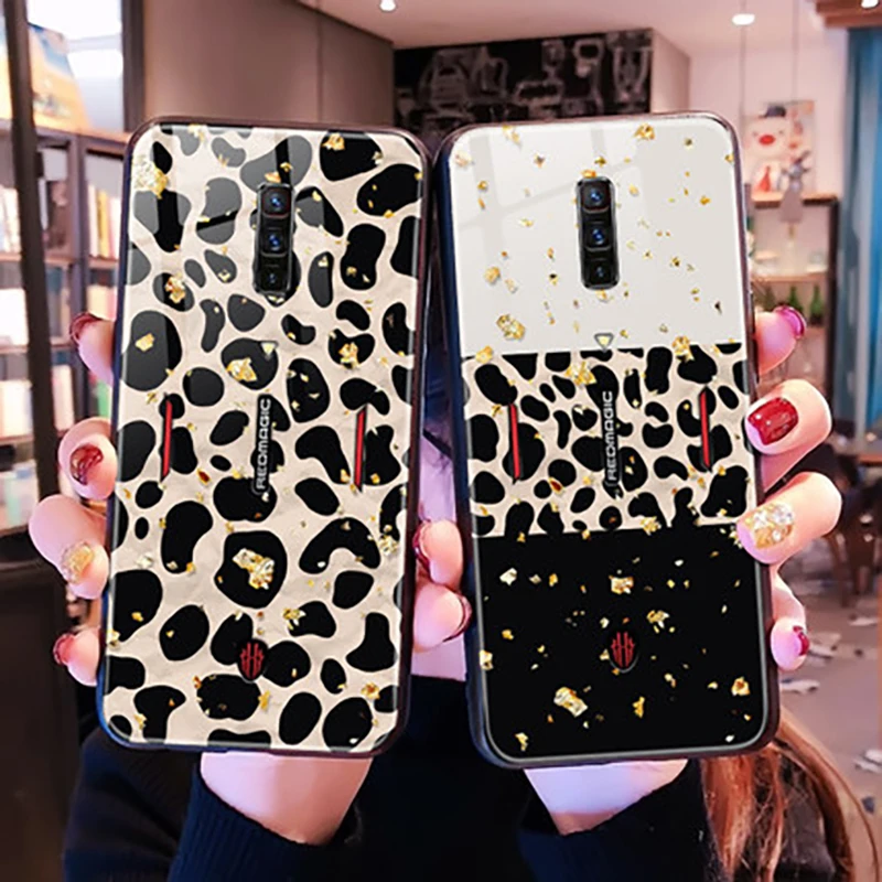 

For Nubia Red Magic 6 Case NX669J Soft TPU Frame Tempered Glass Glossy Hard Back Cover For ZTE Nubia Red Magic 6 Pro Phone Case