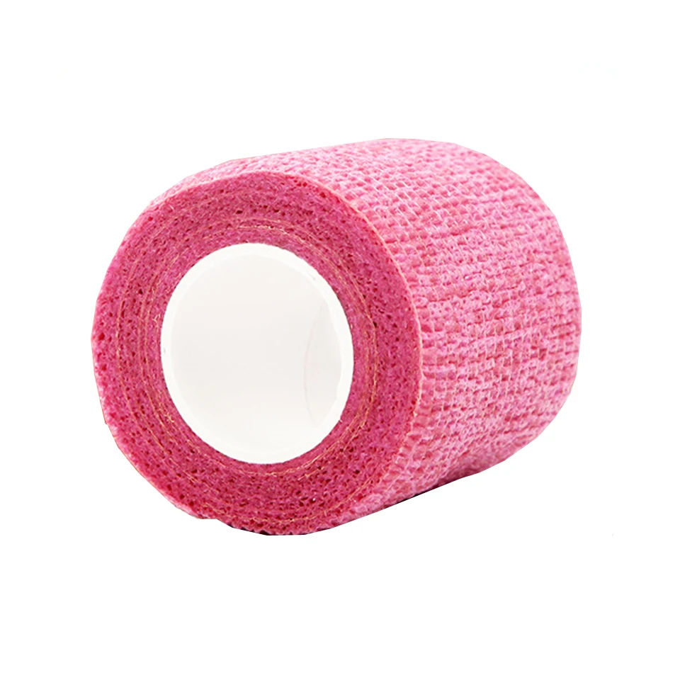Pink 1 рулон 5*450 см Одноразовые самоклеющиеся гибкие эластичные бандажные ручки для татуажа, трубки, обертывания, налокотники, палочки, медицинские ленты, Аксессуары - Цвет: Pink