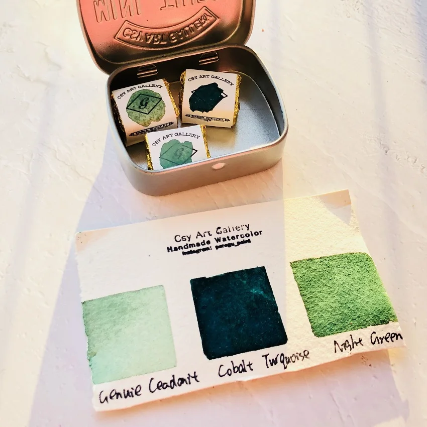 Ручной работы минеральной воды Цвет Краски кобальта Бирюзовая зеленая набор