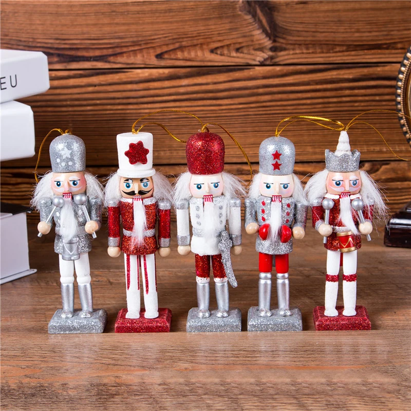 

free shipping New 12CM Onion Powder Classic Nutcracker Puppet Pendant Five-piece Christmas Gift Humanoid Toy HT133