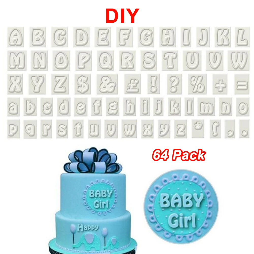 64 шт. 26 букв алфавита формы силиконовые для выпечки с надписью DIY Инструменты Fondant
