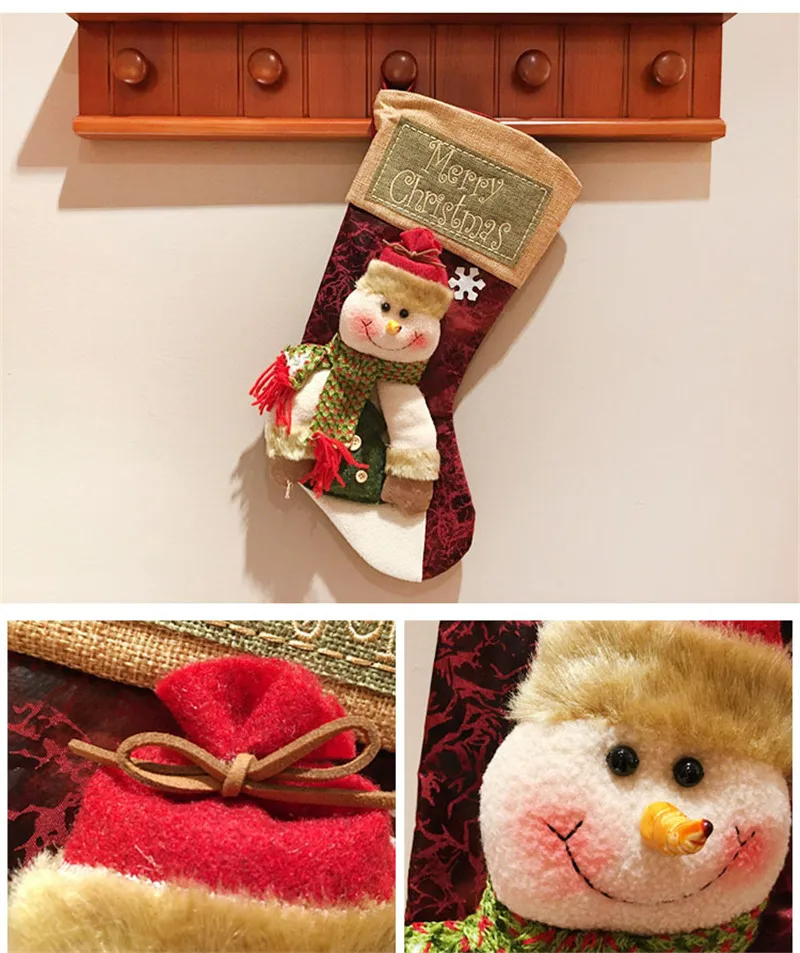 Рождественский чулок мини-носок Санта Клаус Конфеты Подарочная сумка Рождественские елочные игрушки Прямая поставка рождественские подарочные сумки Санта мешки