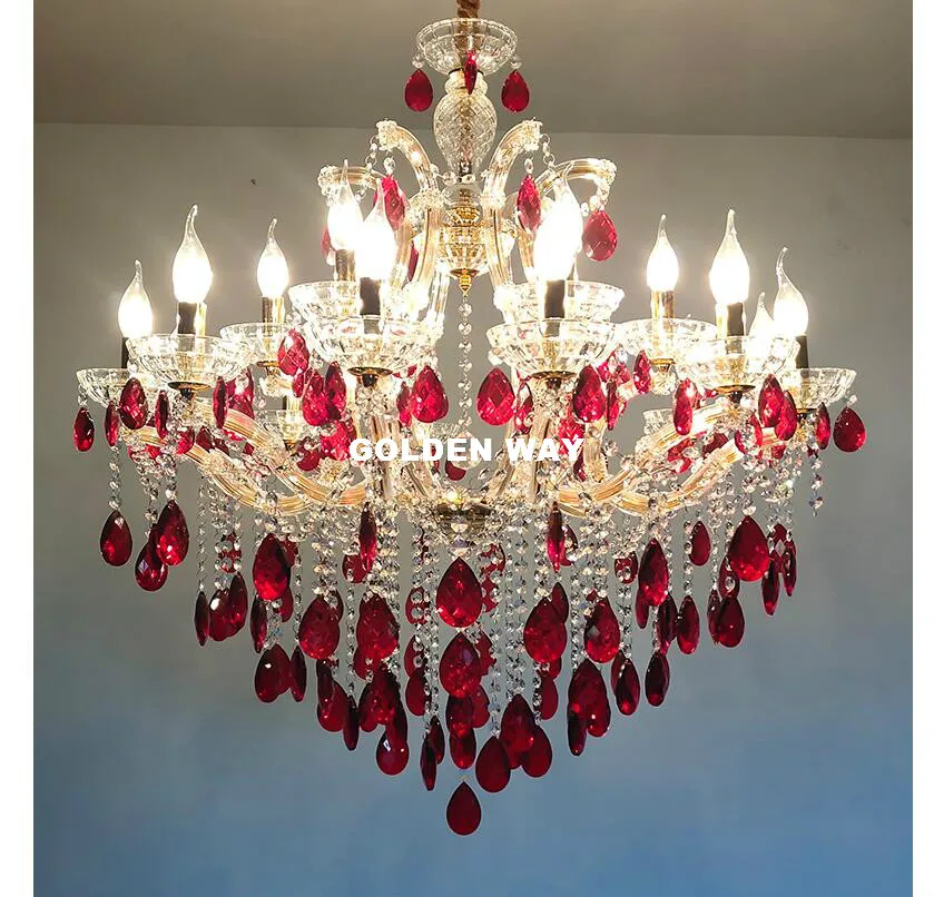 Бесплатная доставка прозрачная Золотая хрустальная люстра светящаяся