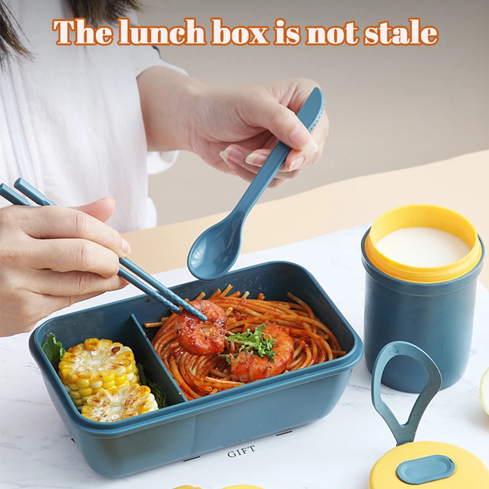 

Japanese Bento Box Plastic Lunch Box Simple Sealed Leak-Proof Adult Student Compartment Lunch Box Tableware Lunch Box