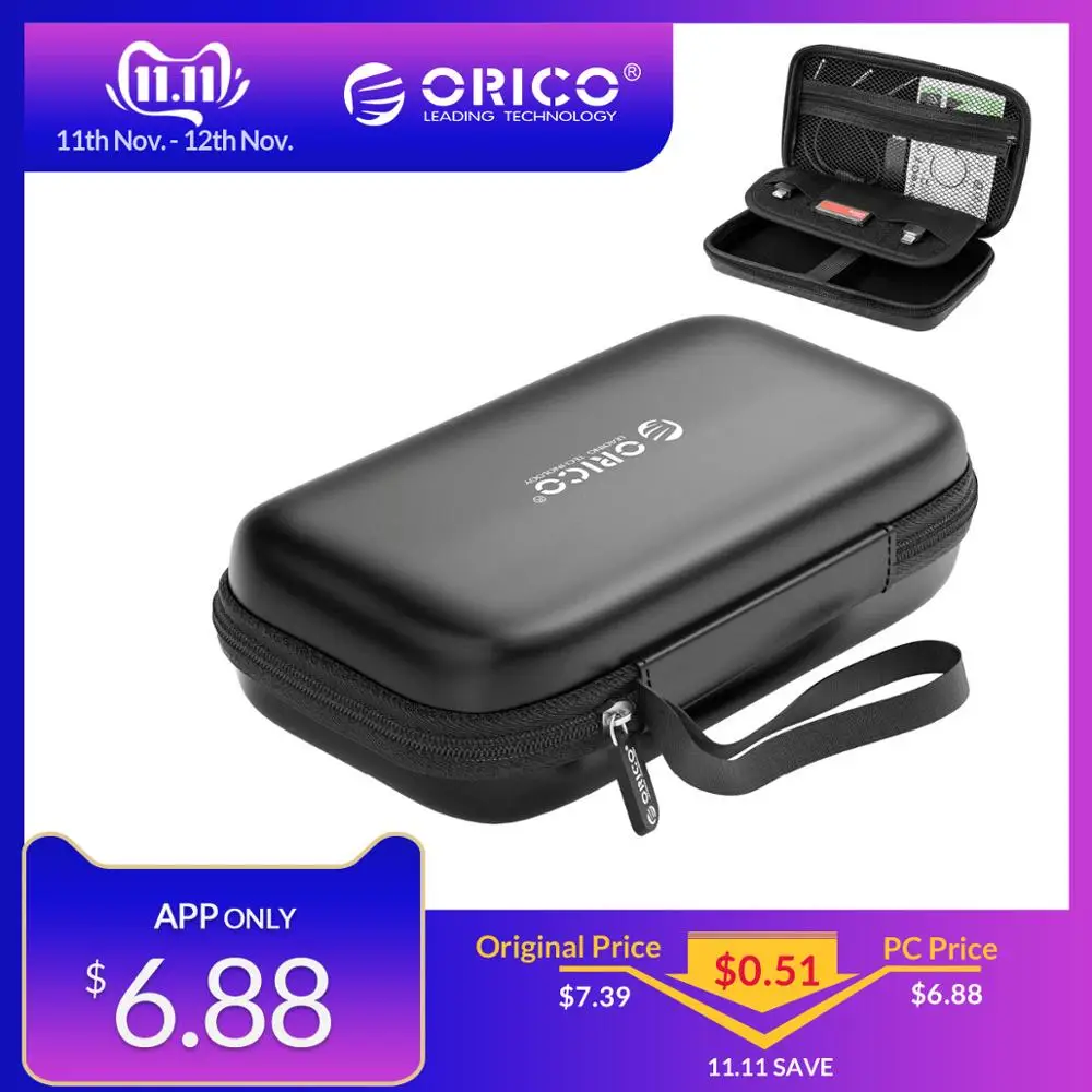 Чехол ORICO HDD power Bank чехол для 2,5 жесткого диска USB кабель для внешнего хранения чехол для SSD, HDD коробка для хранения