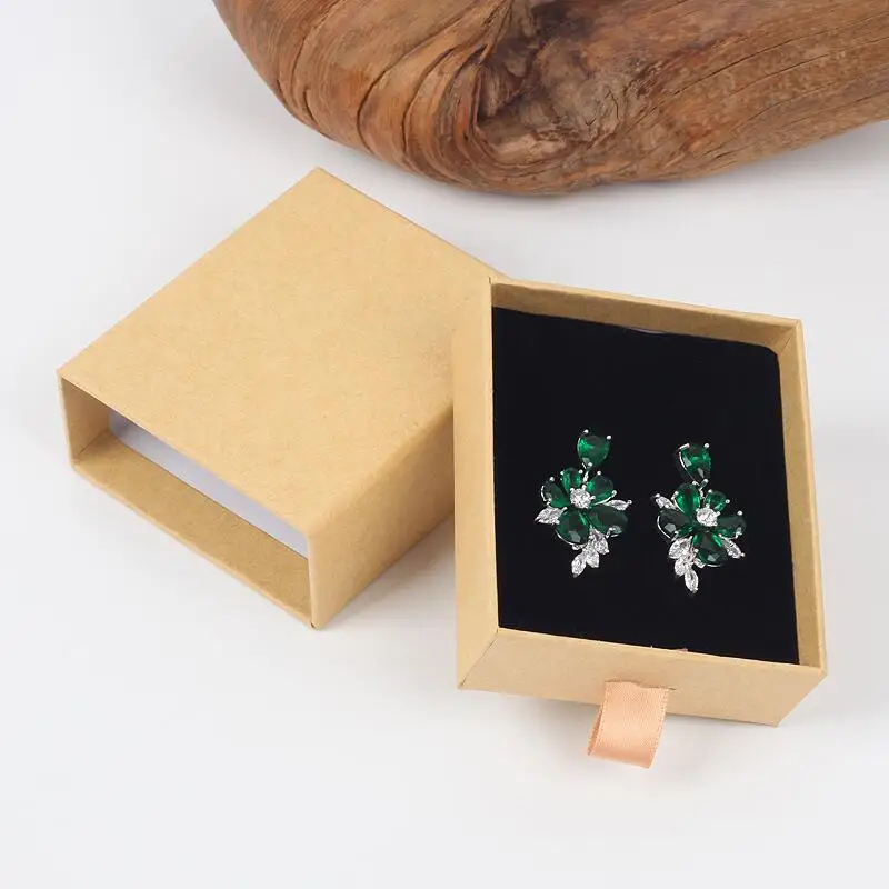 

Luxury Elegant 8*7*3cm Drawer Box With Sponge For Jewelry Display Packaging Drawer Box With Ribbon