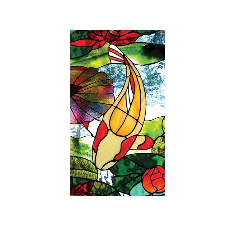 Цветная матовая оконная пленка декоративная витражная наклейка