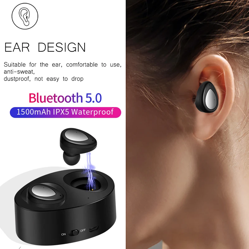 LIGE TWS 5 0 Bluetooth наушники мини беспроводные 3D стерео звук спортивные игровая