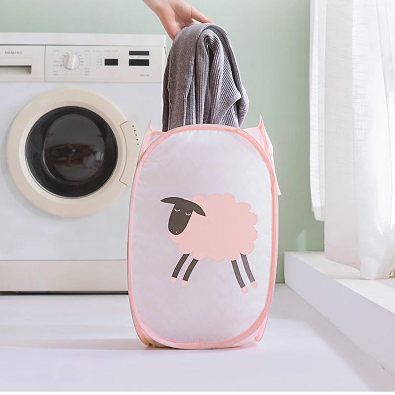 Bathroom folding hamper cartoon dog finishing basket mesh toy dirty storage box home decoration accessories | Дом и сад