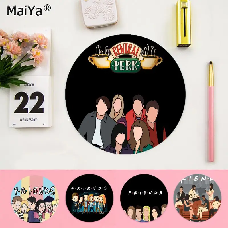 

Maiya New Printed TV series Friends Quotes Computer Gaming round Mousemats Anti-Slip Laptop PC Mice Pad Mat gaming Mousepad