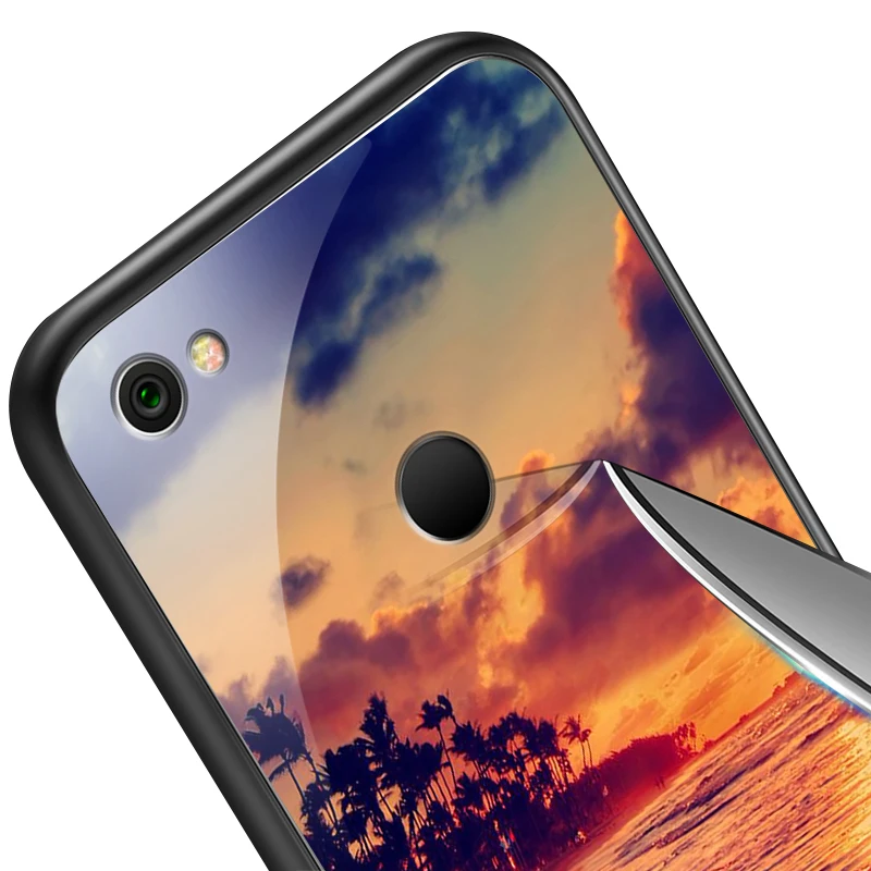 Чехол из закаленного стекла для Xiaomi 5X6X8 9 SE A1 A2 Lite TPU Capa для Redmi Note 4x 5A 6 7 Pro Prime роскошный противоударный жесткий чехол