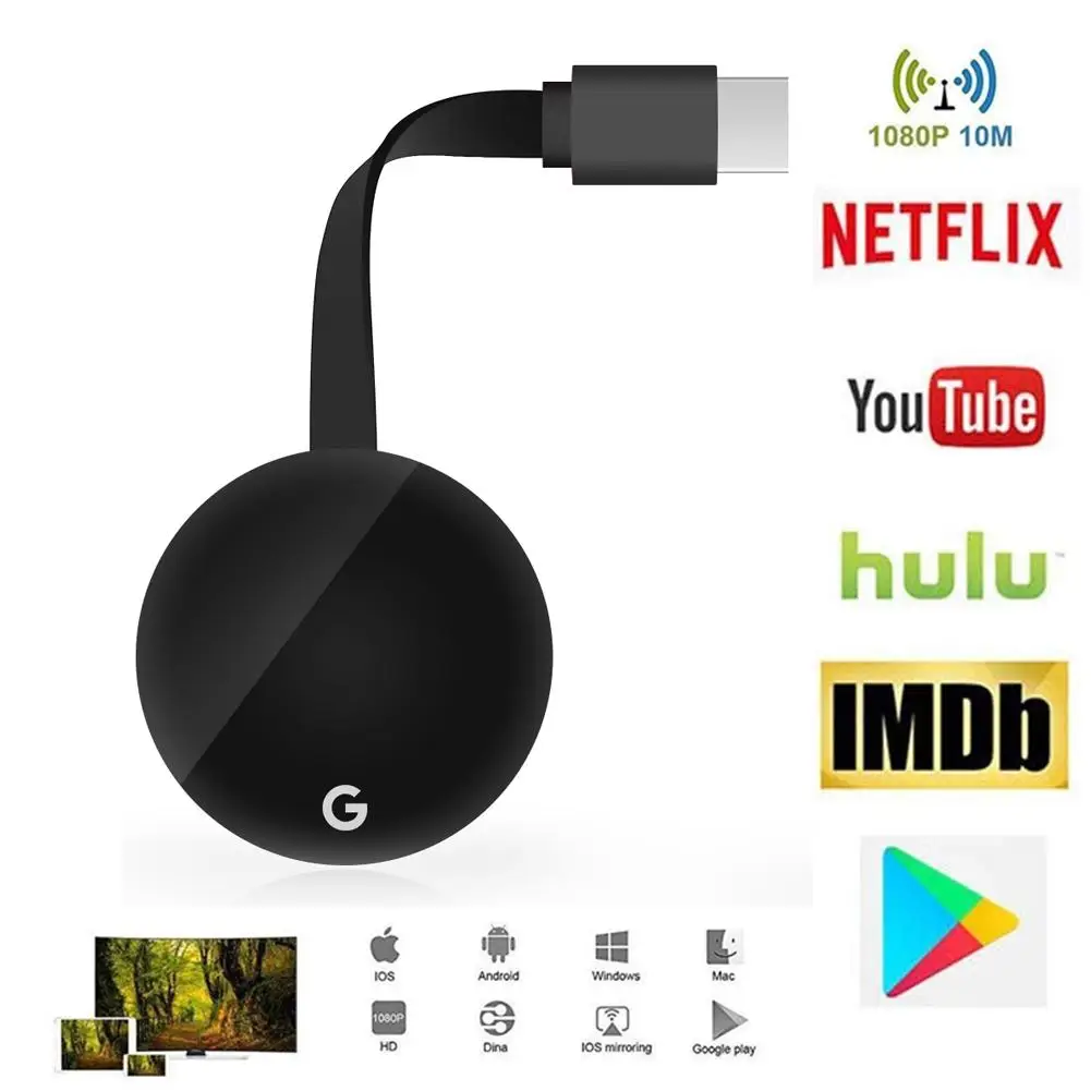 ТВ Стик видео WiFi дисплей Dongle HD Цифровой HDMI медиа видеостример приемник для тюнера