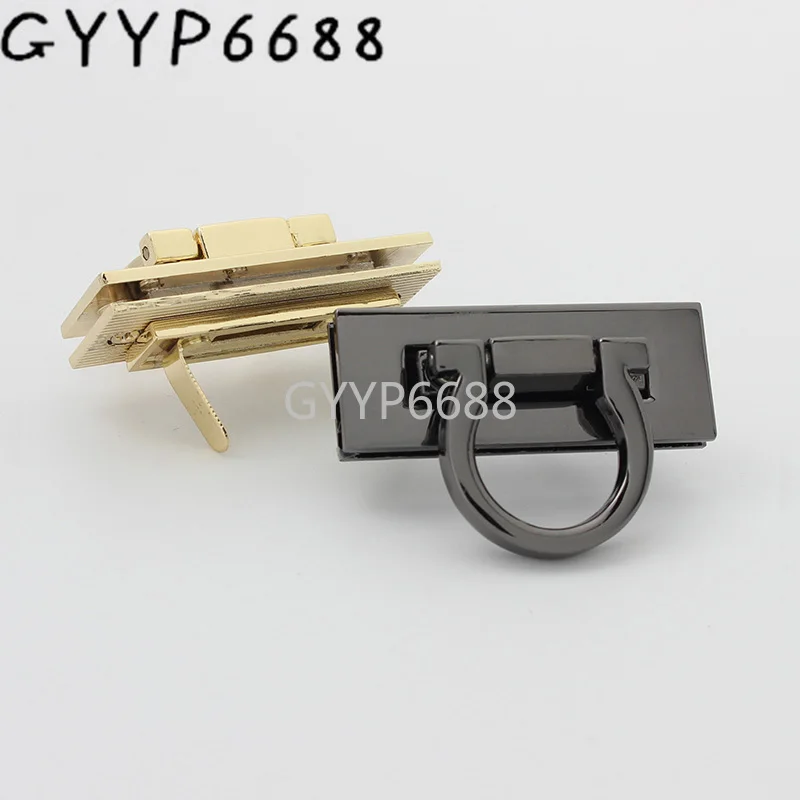 

5sets high quality metal flip lock with ring for woman genuine leather bag luxury bag lock metal decorative handbag lock