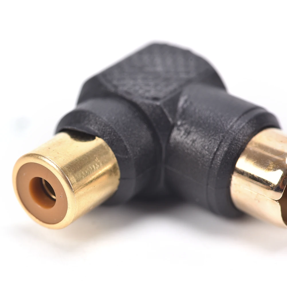 

Lowest Price 90 Degree RCA Right Angle Connector Plug Adapters Male To Female M/F 90 Degree Elbow Audio Adapter 1pcs