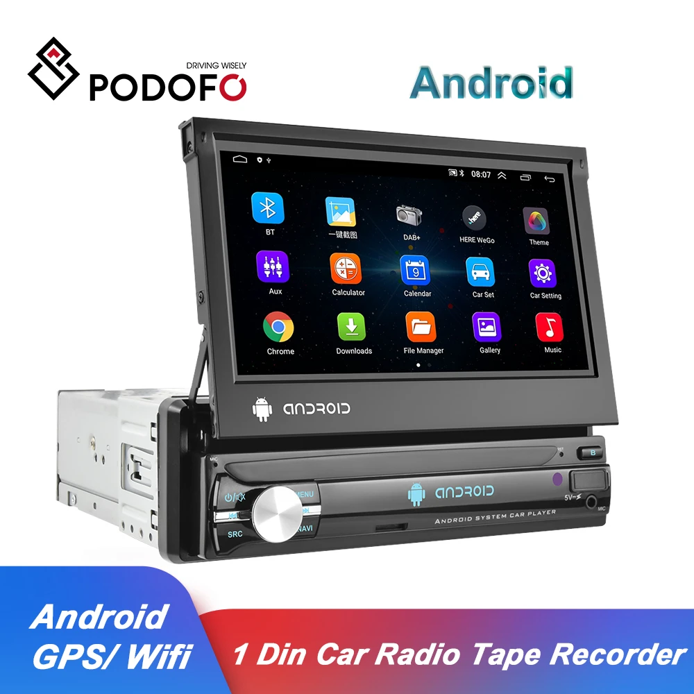 $59.90 Podofo Android 1 Din Car Radio Tape Recorder GPS Navigation 7