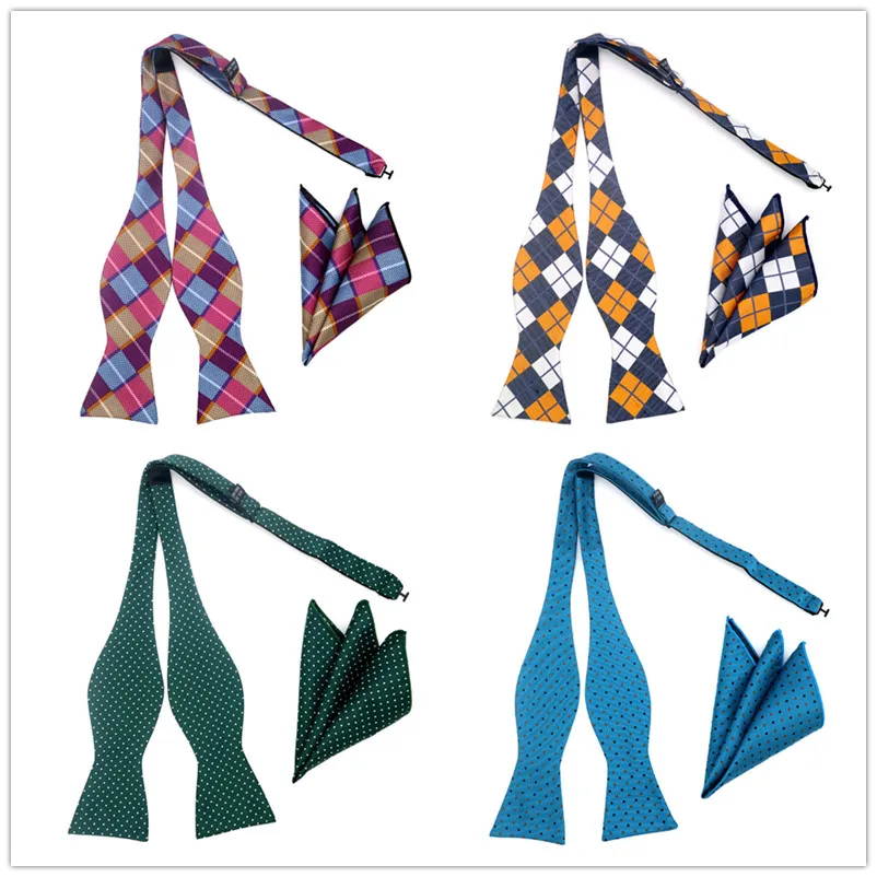 Женский шёлковый галстук бабочка в полоску|handkerchief set|wedding bow tiebow tie |