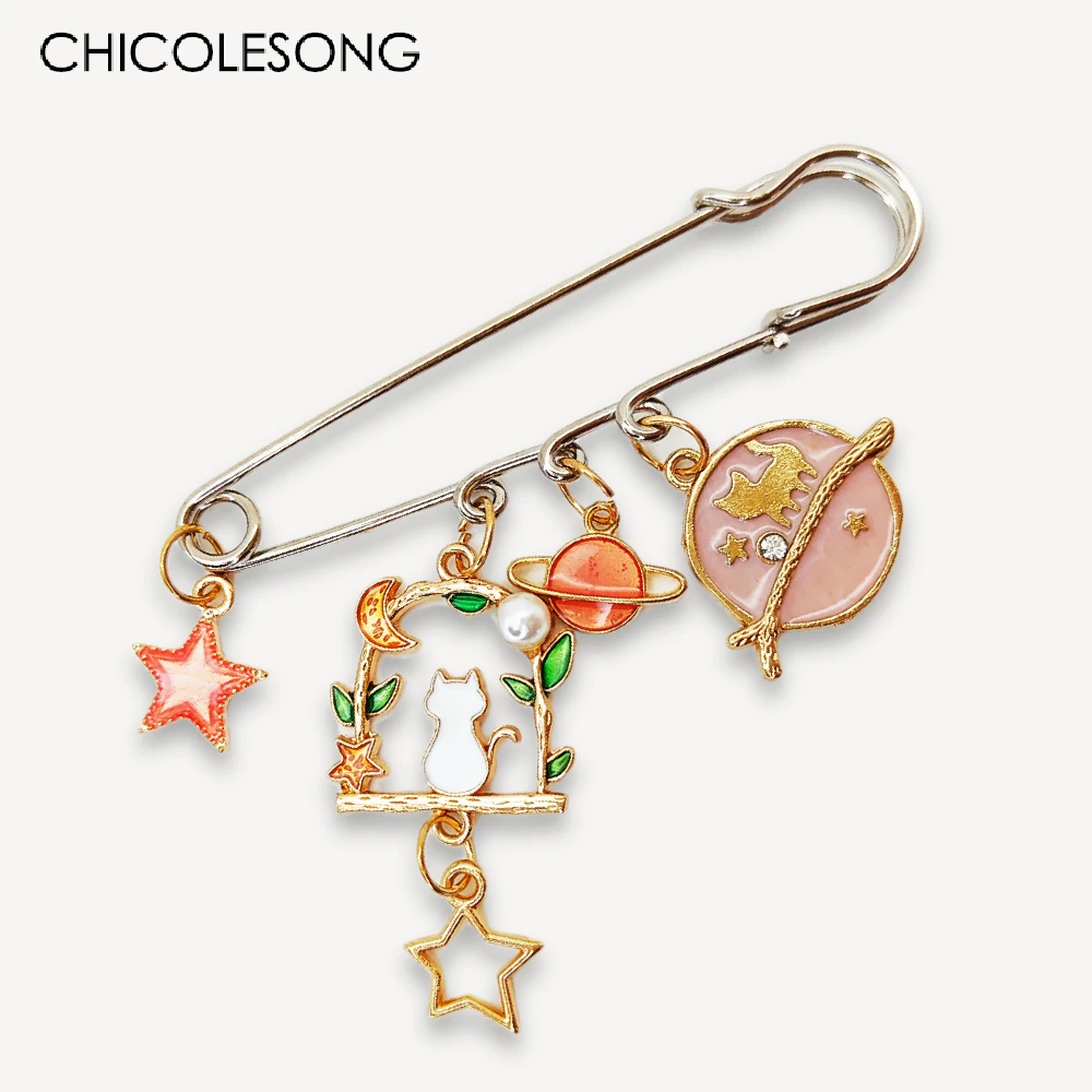

Free Shipping Canvas Jeans Bag Badge Summer Sweet Dream Cat Dog Space Astronaut Rainbow Customer Gift Metal Chains Accessories