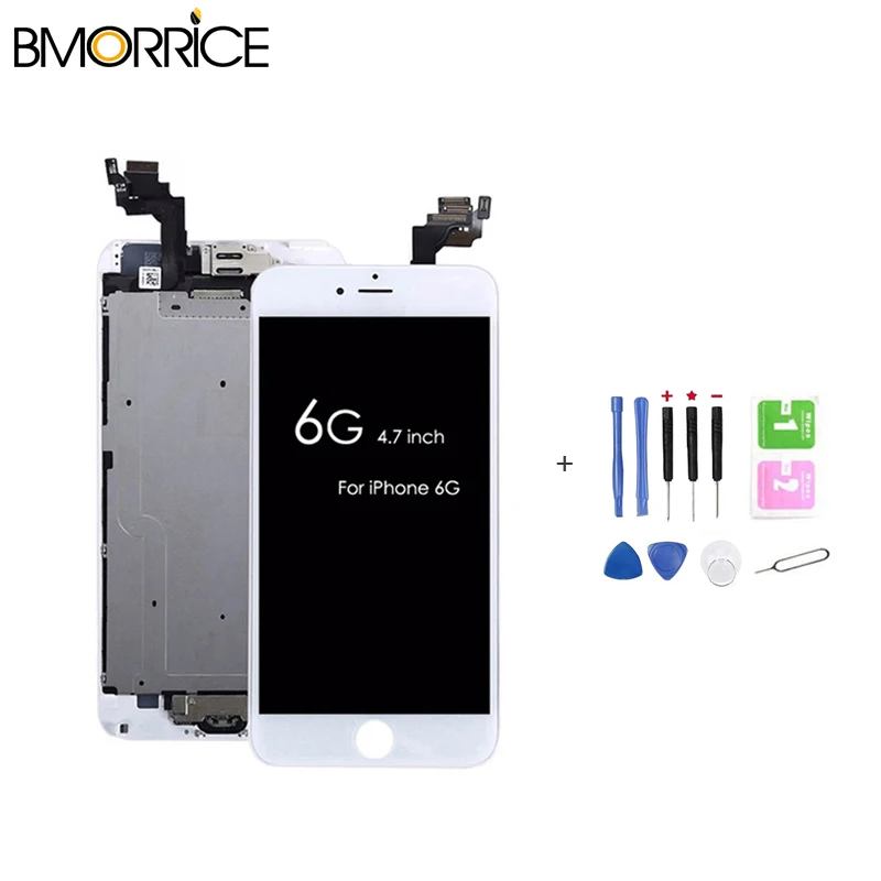 Для iPhone 6 6G lcd сенсорный экран дигитайзер + кнопка дома фронтальная камера динамик