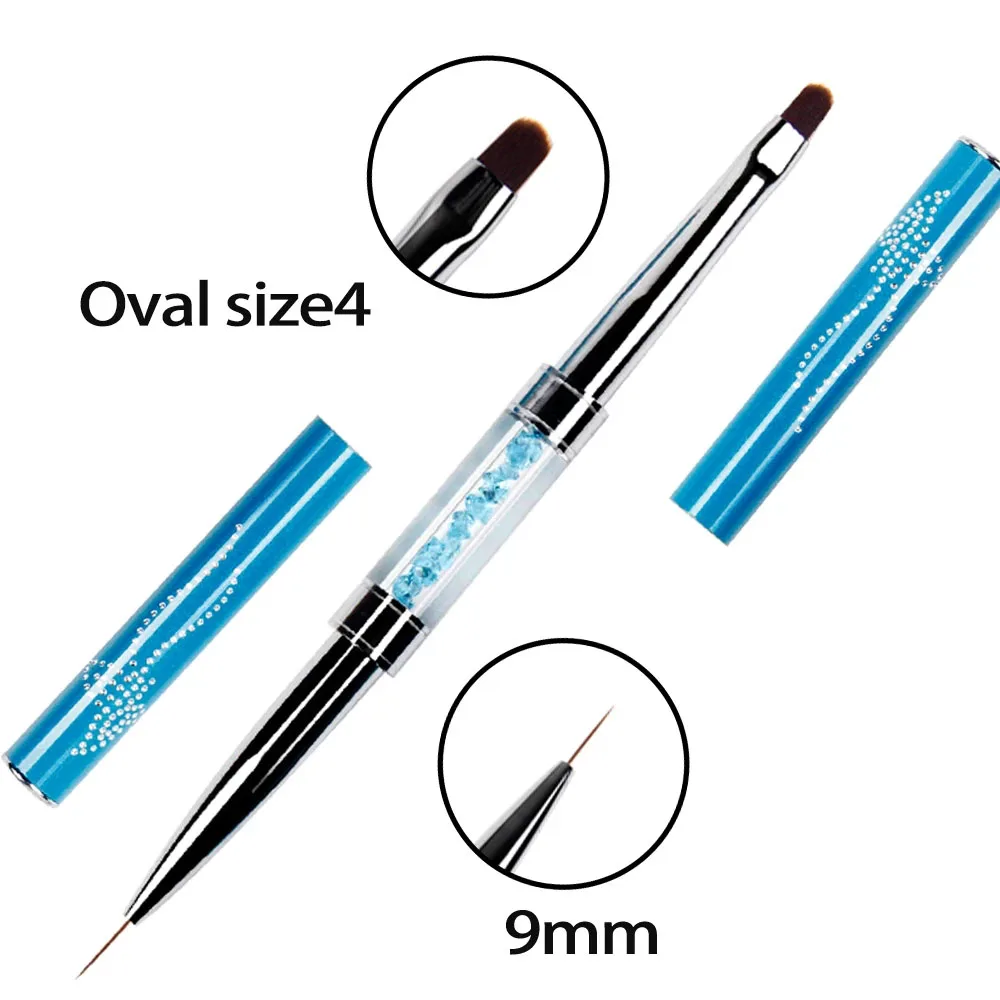 ANGNYA Овальный #4/11 мм с двумя головками украшением в виде кристаллов ручка для