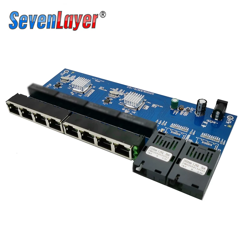 Ethernet коммутатор Gigabit 10/100/1000 м волоконно оптический медиа конвертер PCBA 8 RJ45 UTP и 2 SC