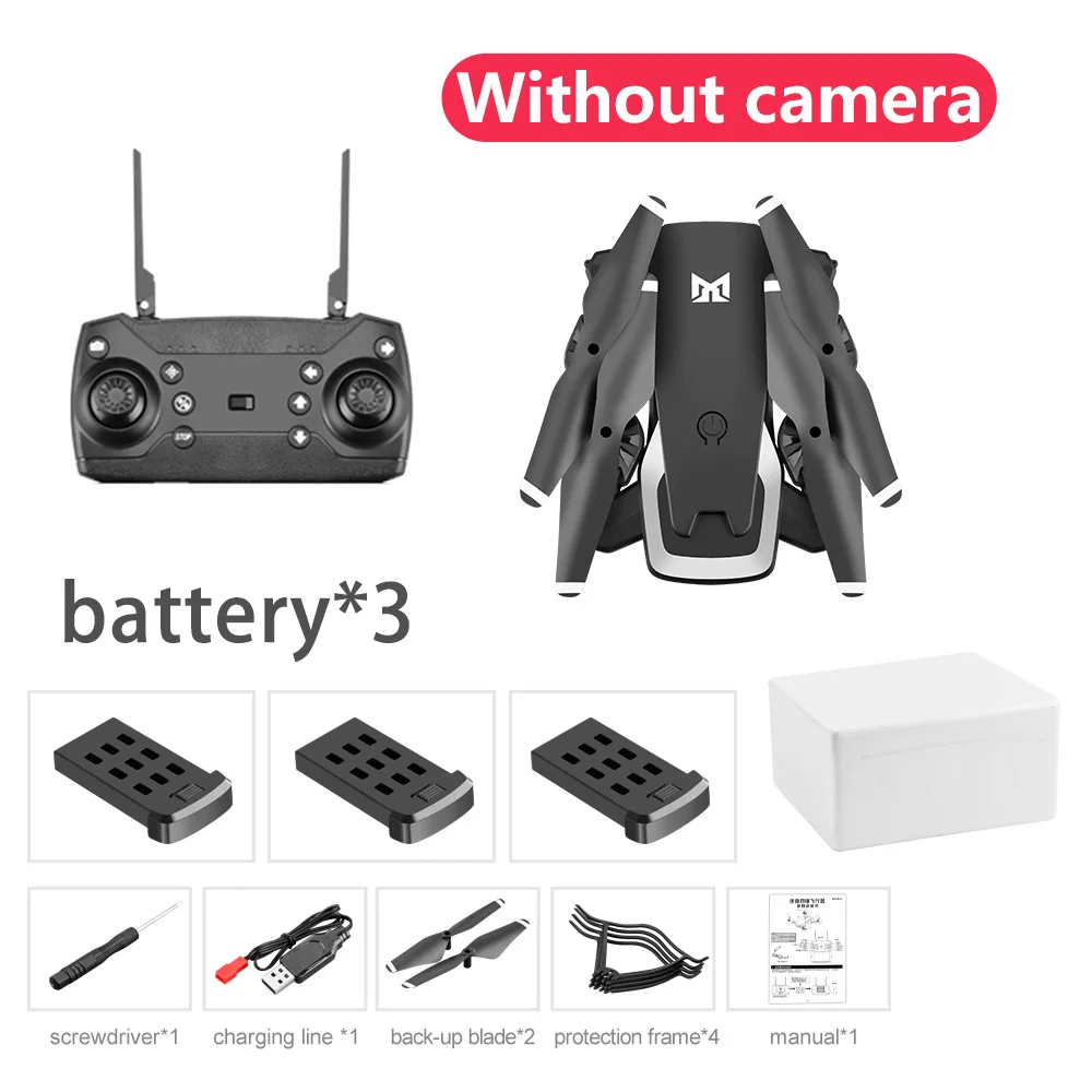 Мини-Дрон KK6 с Wi-Fi FPV 4K HD камерой, режим удержания высоты, вертолет, складной, для селфи, Квадрокоптер, Дрон VS M69, подарок - Цвет: No Camera 3