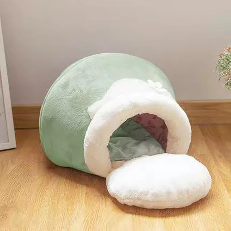 

Cat nest winter warm cat sleeping bag cushion closed thickened cat house online celebrity cat nest honeypot cat nest four season