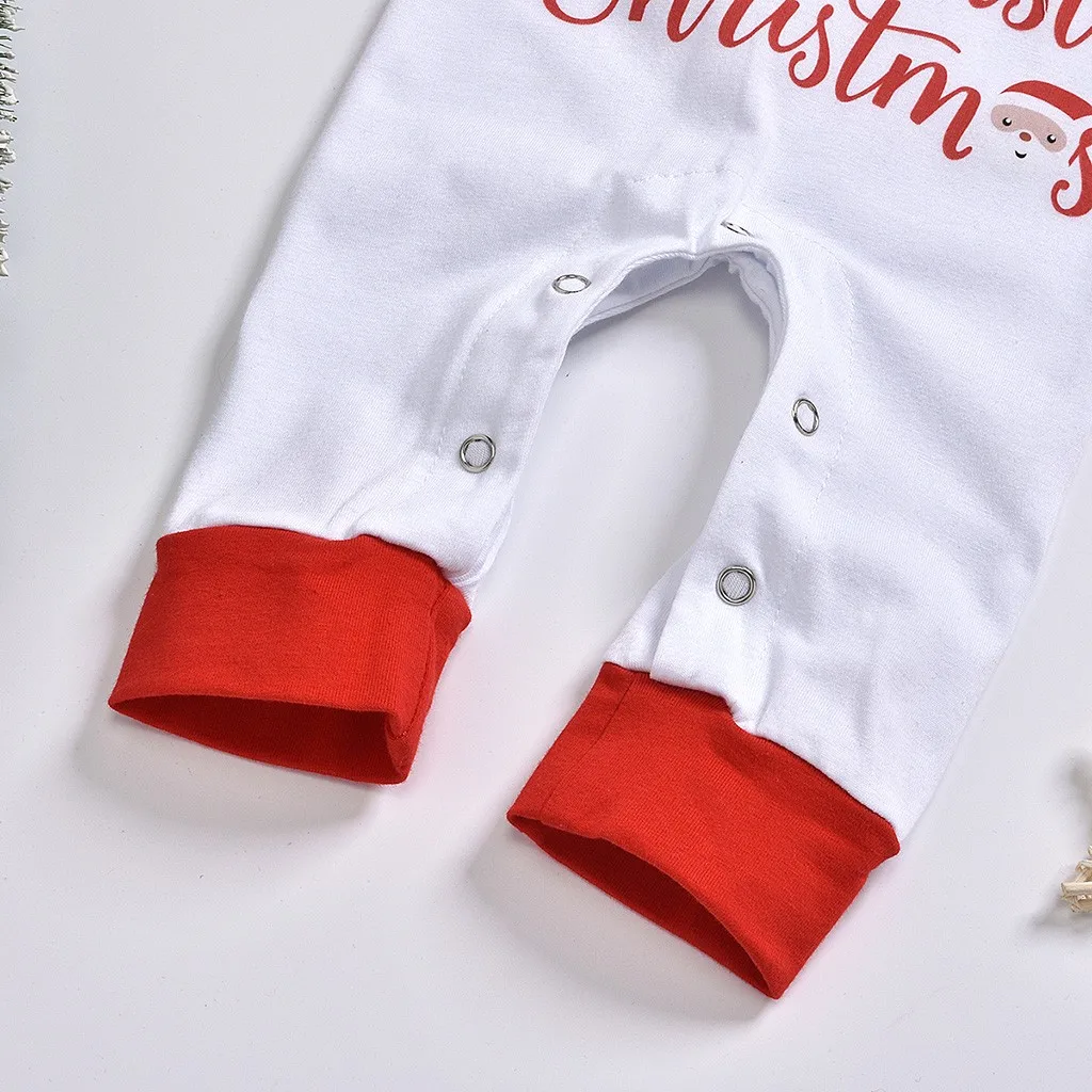 Baby Boys Christmas Rompers Toddler Baby Boy Girl Cartoon Letter Printed Hoodie Romper Infantil Jumpsuits Newborn Clothes